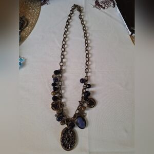 Elegant Black and Gold Statement  Necklace